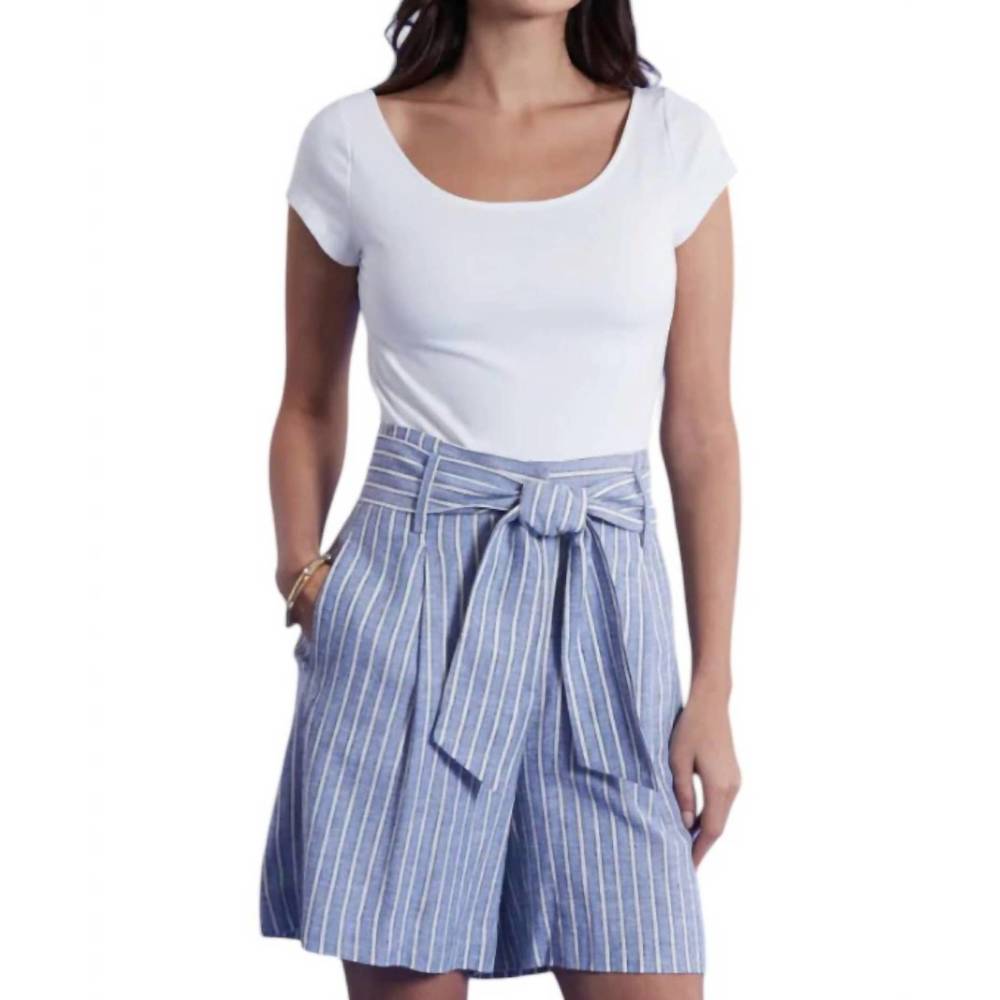 NEW TYLER BOE conner stripe short in bermuda blue